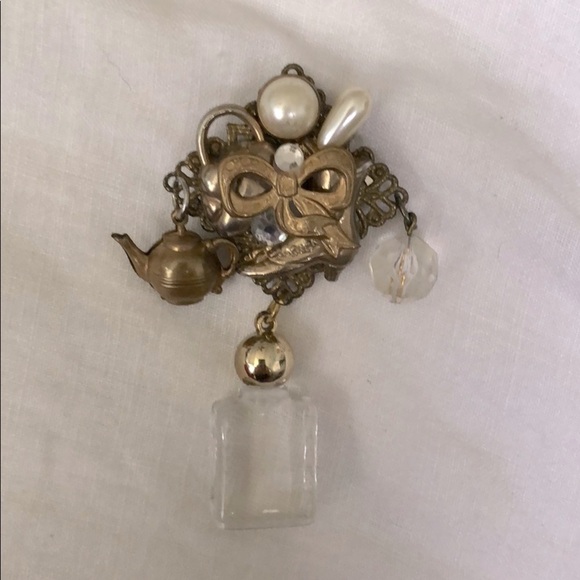 Vintage Handmade Collage Brooch - Picture 4 of 7